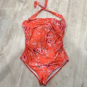 Floral Halter Swimsuit Maternity
